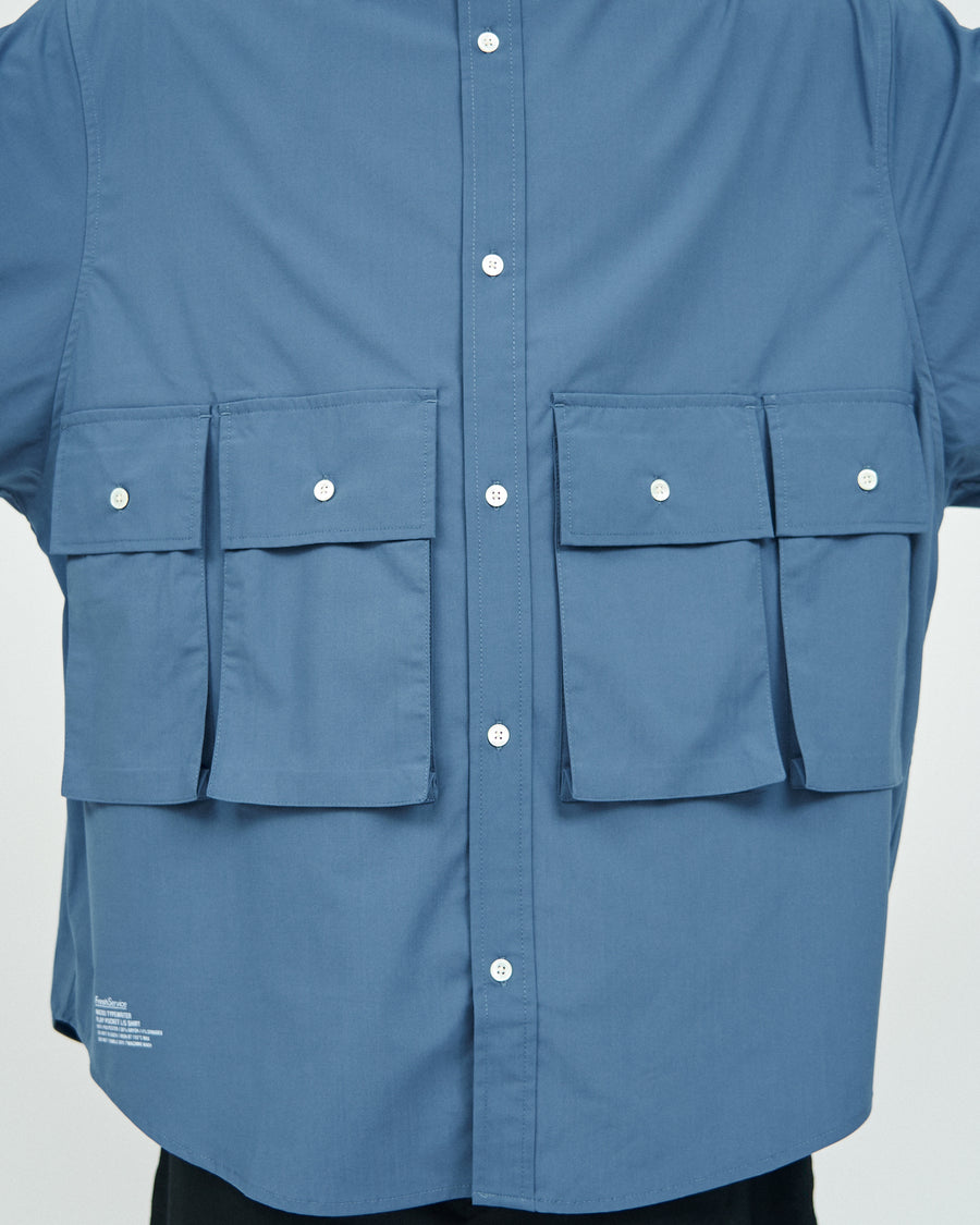MICRO TYPEWRITER FLAP POCKET L/S SHIRT