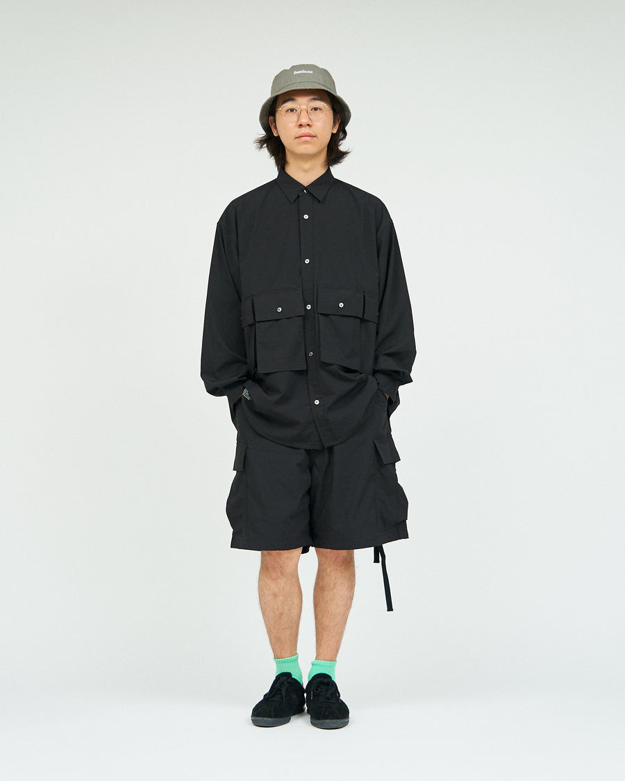 MICRO TYPEWRITER FLAP POCKET L/S SHIRT