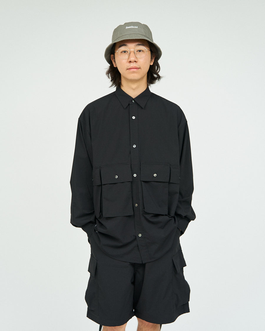 MICRO TYPEWRITER FLAP POCKET L/S SHIRT