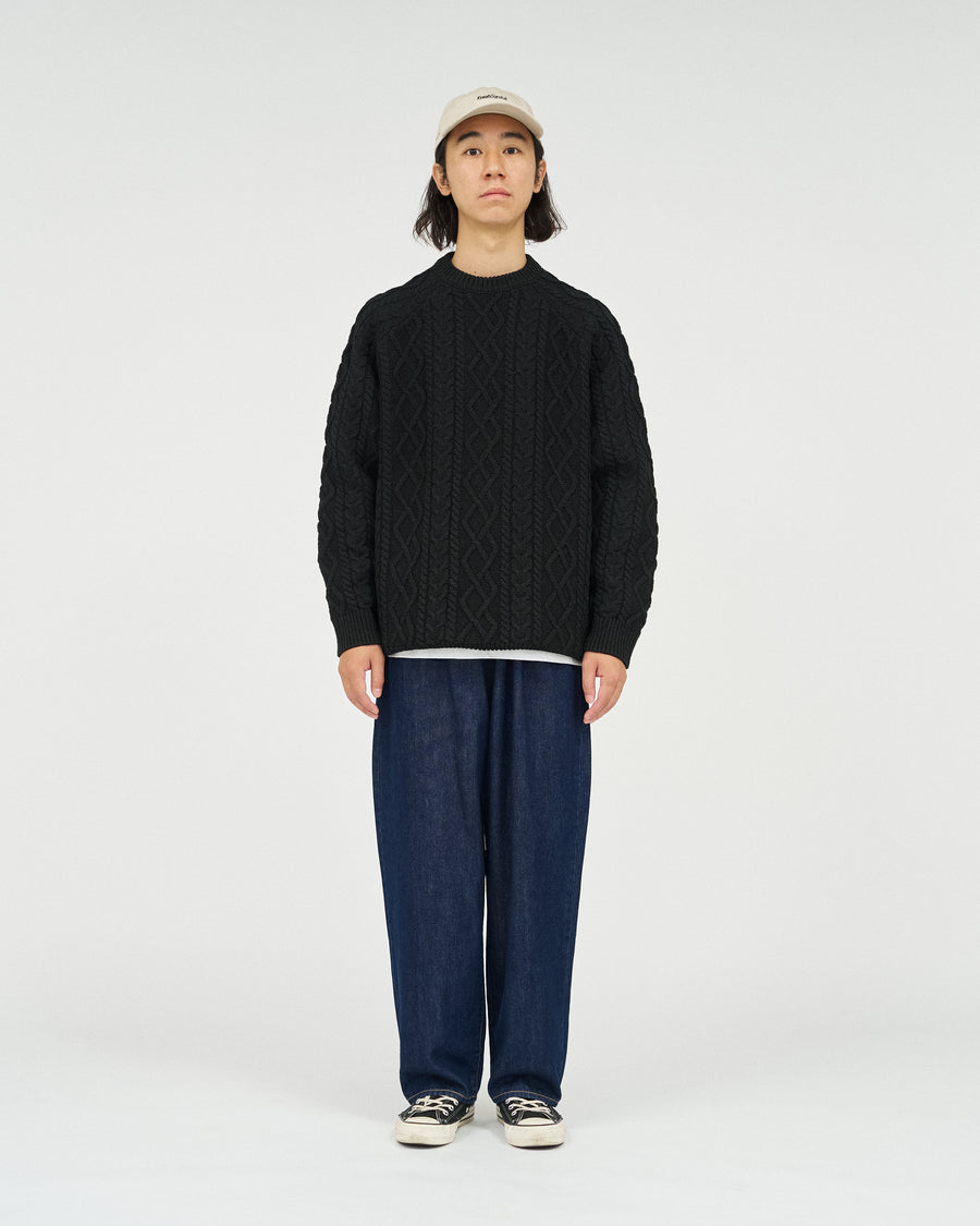 SHETLAND WOOL x SOLOTEX® TECH FISHERMAN SWEATER