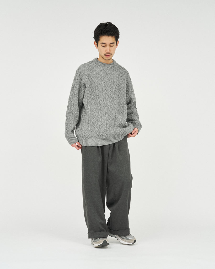SHETLAND WOOL x SOLOTEX® TECH FISHERMAN SWEATER